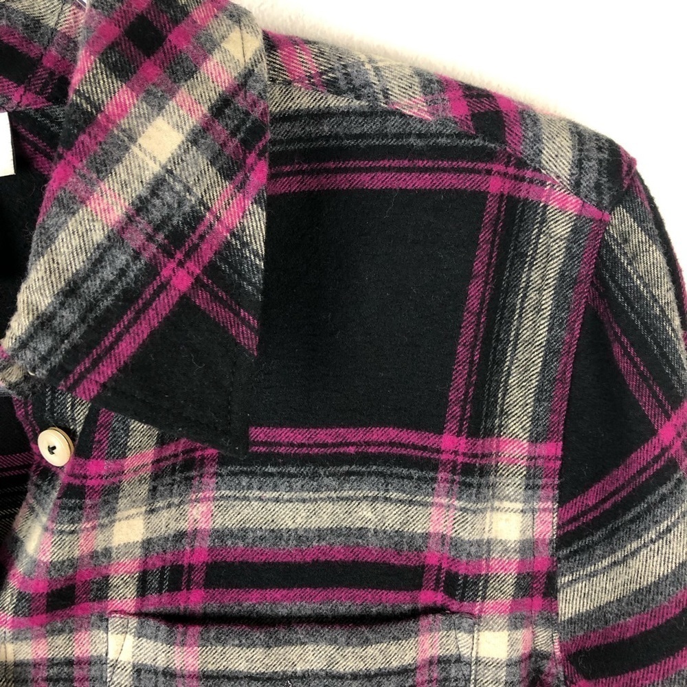 Soft Surroundings- Elbow Patch soft and thick plaid flannel size: S - Picture 5 of 9